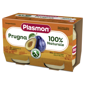 PLASMON, PIURE DE PRUNA, 2x104g, fara gluten, de la 4 luni